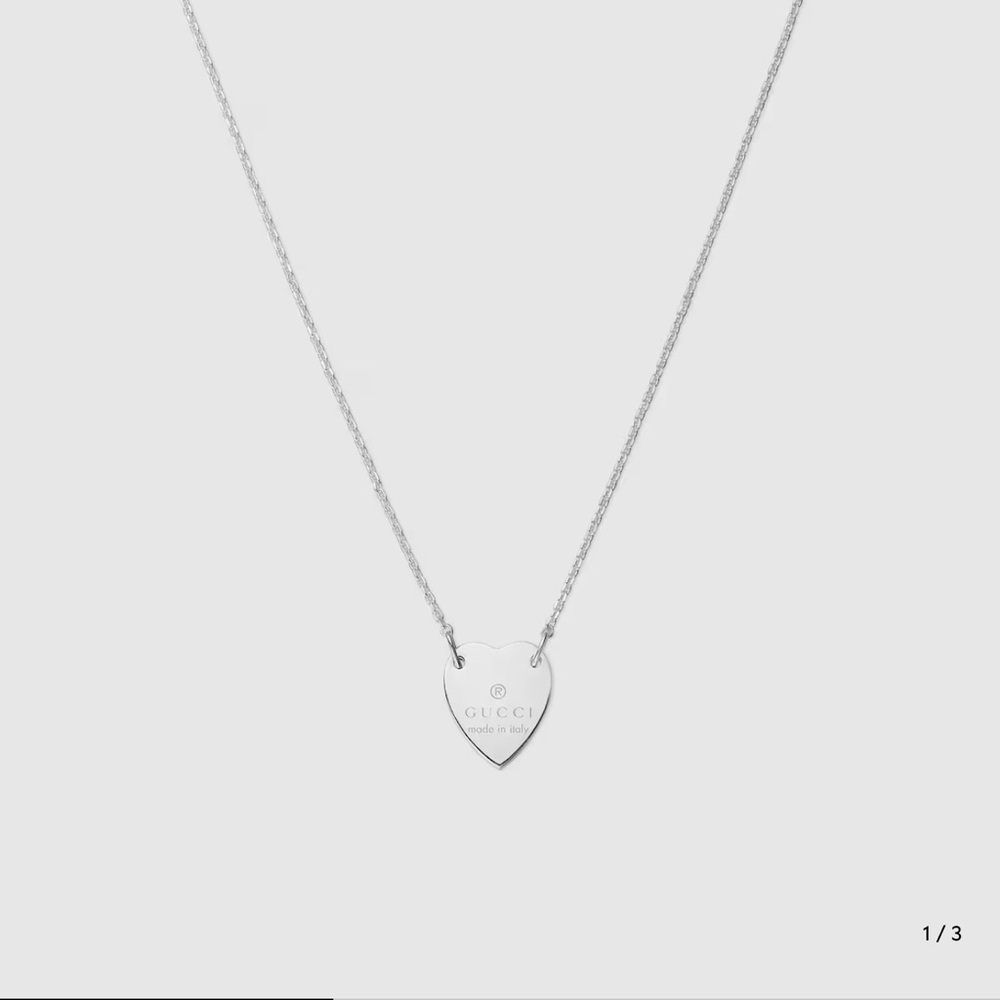 Gucci Silver Heart Pendant Necklace